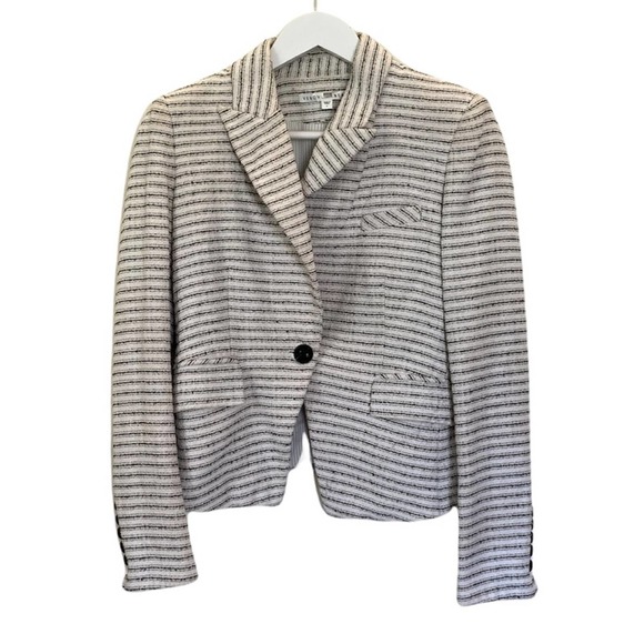 Veronica Beard White and Black Striped Blazer - Picture 13 of 16